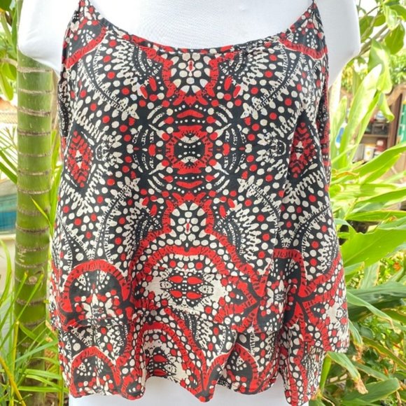 Volcom black and red batik style material adjustable spaghetti straps SIZE L - Picture 1 of 2